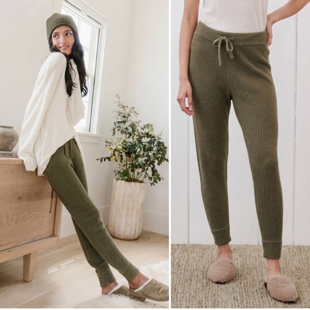 Jenni Kayne Alpaca Fisherman Sweatpant jogger Olive size XS